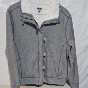 Aerie Gray Teddy Jacket with Sherpa Lining